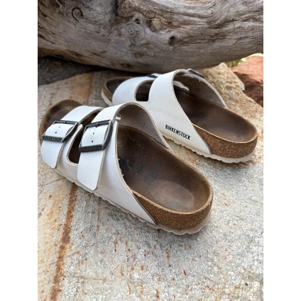 Birkenstock Arizona White Birko-Flor Sandals Womens EU 38 US 7 Narrow - Picture 6 of 11